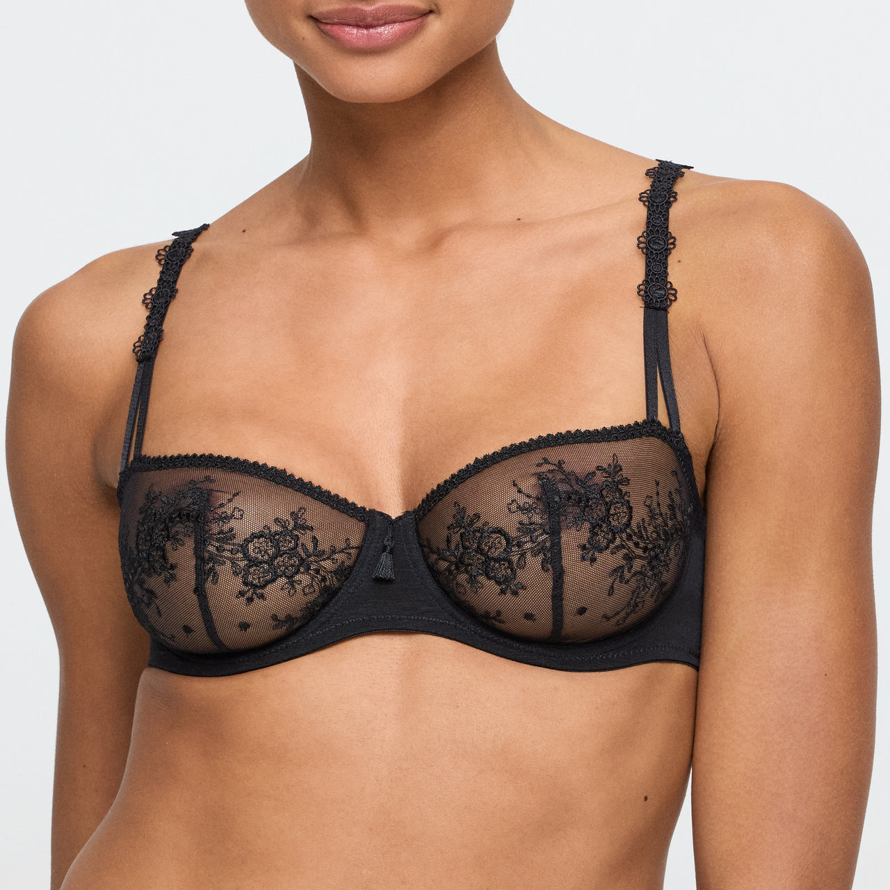 Annaelle Black Balcony Bra Vertical Seam