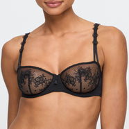 Annaelle Black Balcony Bra Vertical Seam