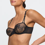 Annaelle Black Balcony Bra Vertical Seam