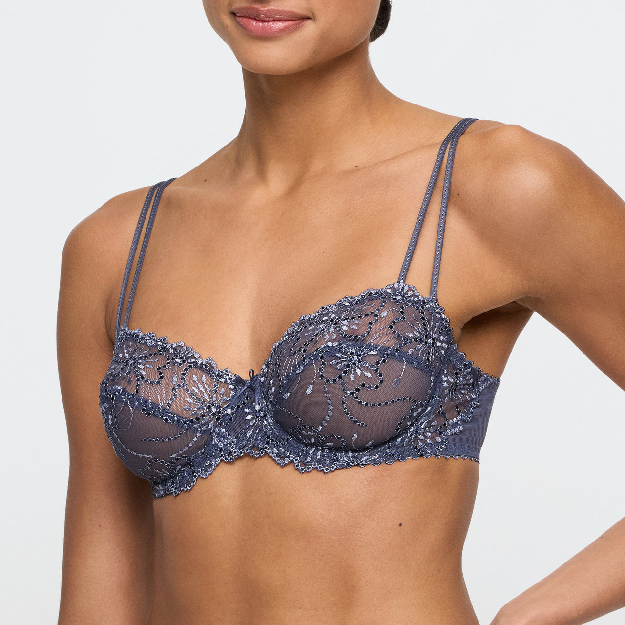 Jane Blue Shadow Balcony Bra Horizontal Seam