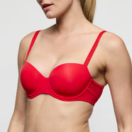 Louie True Red Padded Balcony Bra