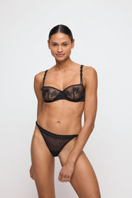 Annaelle Black Balcony Bra Vertical Seam
