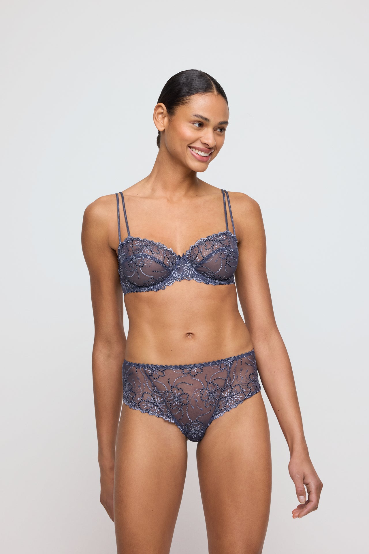 Jane Blue Shadow Balcony Bra Horizontal Seam
