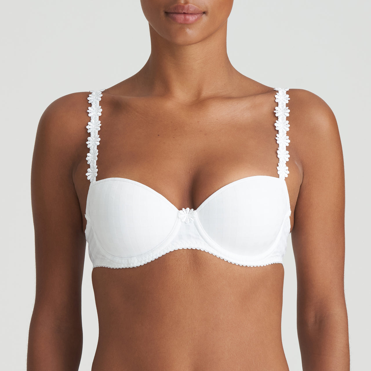 Avero White Padded Balcony Bra