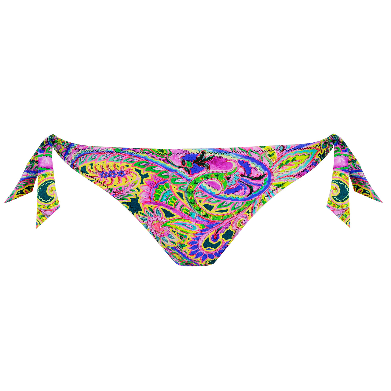 Jolise Tropical Paisley Bikini Briefs Waist Ropes