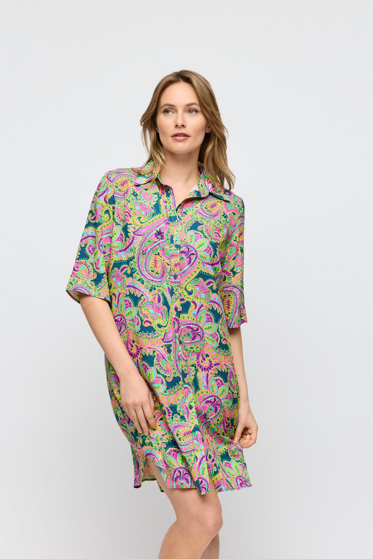 Jolise Tropical Paisley Swimwear Dress Short