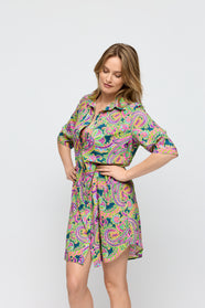 Jolise Tropical Paisley Swimwear Dress Short