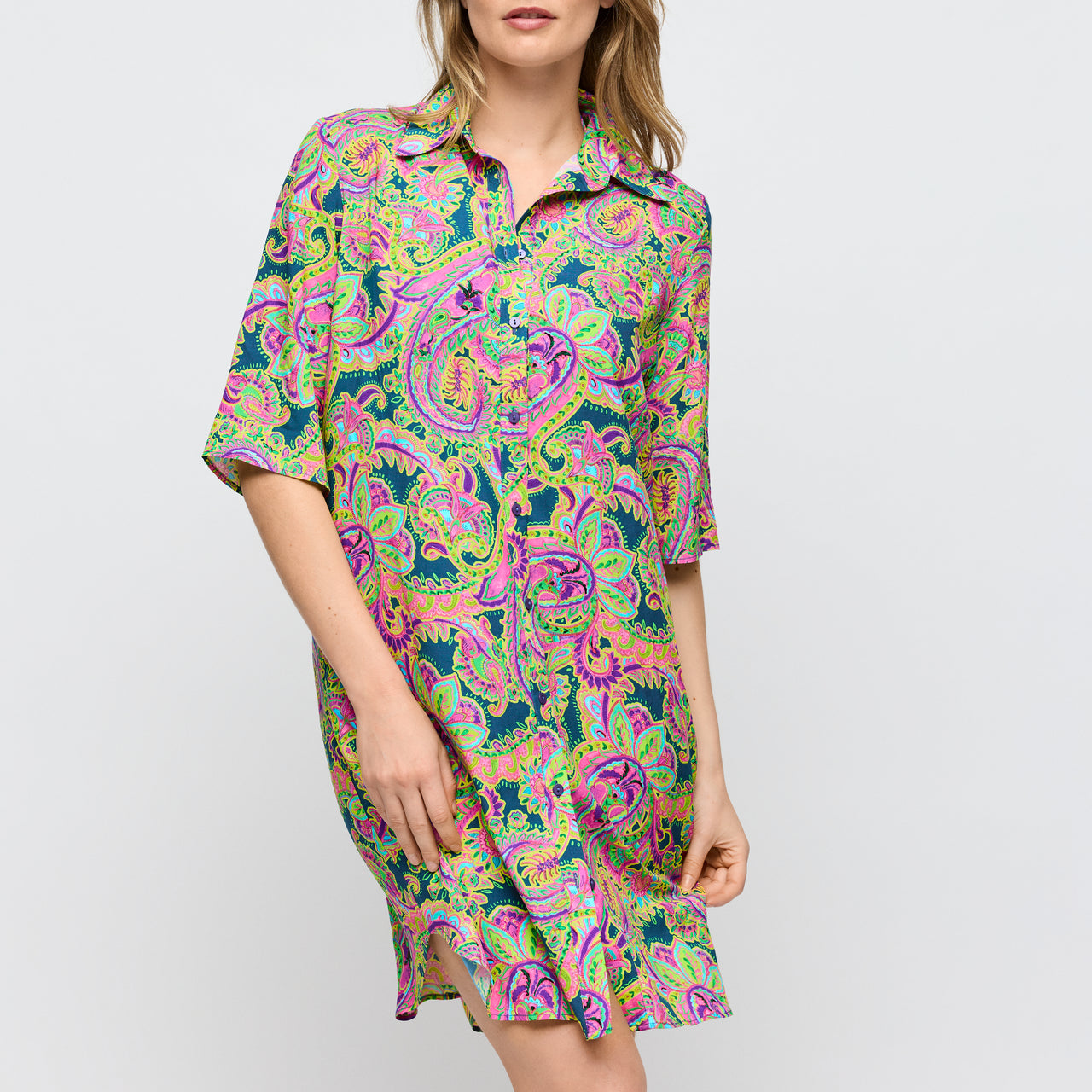 Jolise Tropical Paisley Swimwear Dress Short