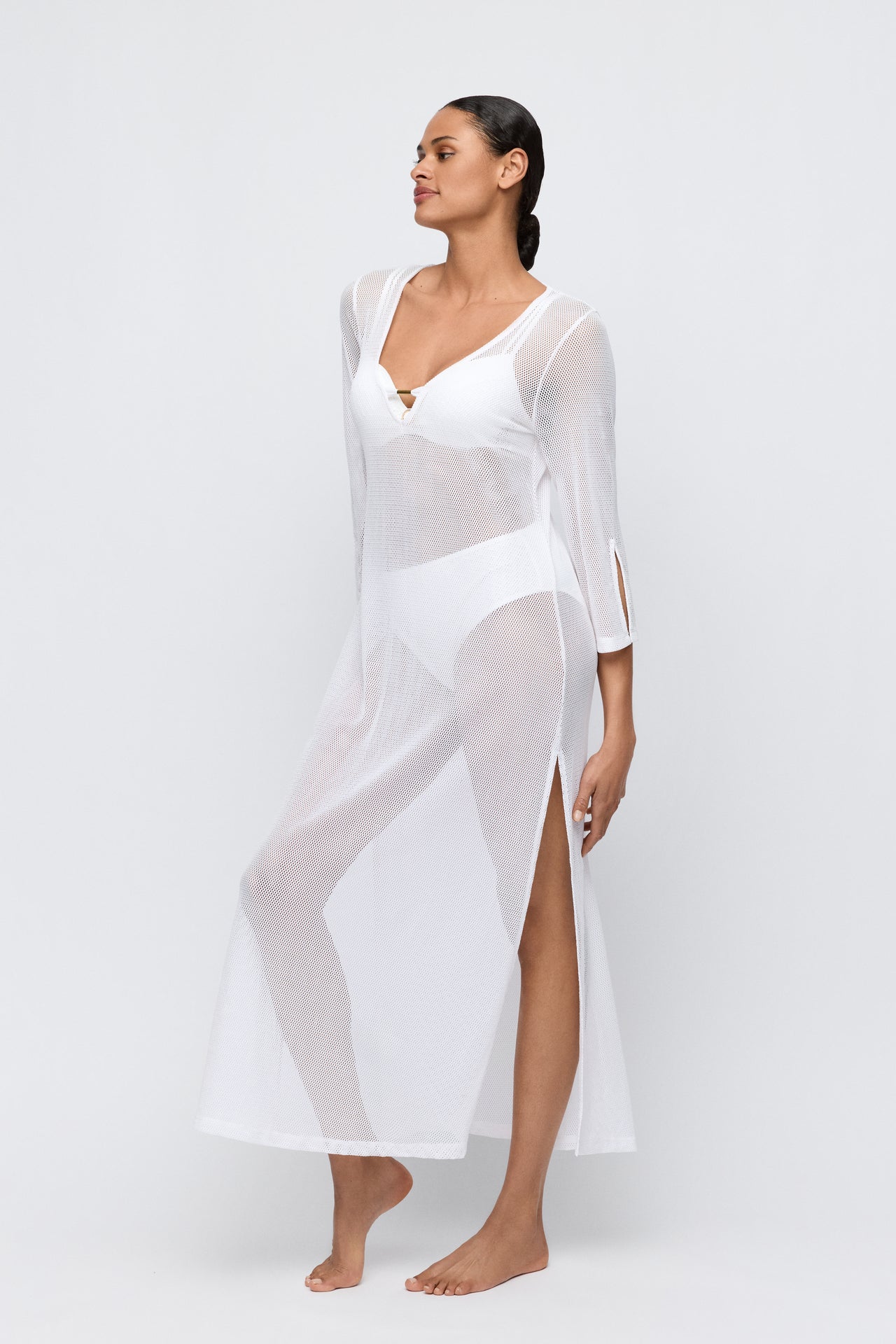 Taleah Elfin White Swimwear Kaftan
