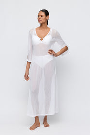 Taleah Elfin White Swimwear Kaftan
