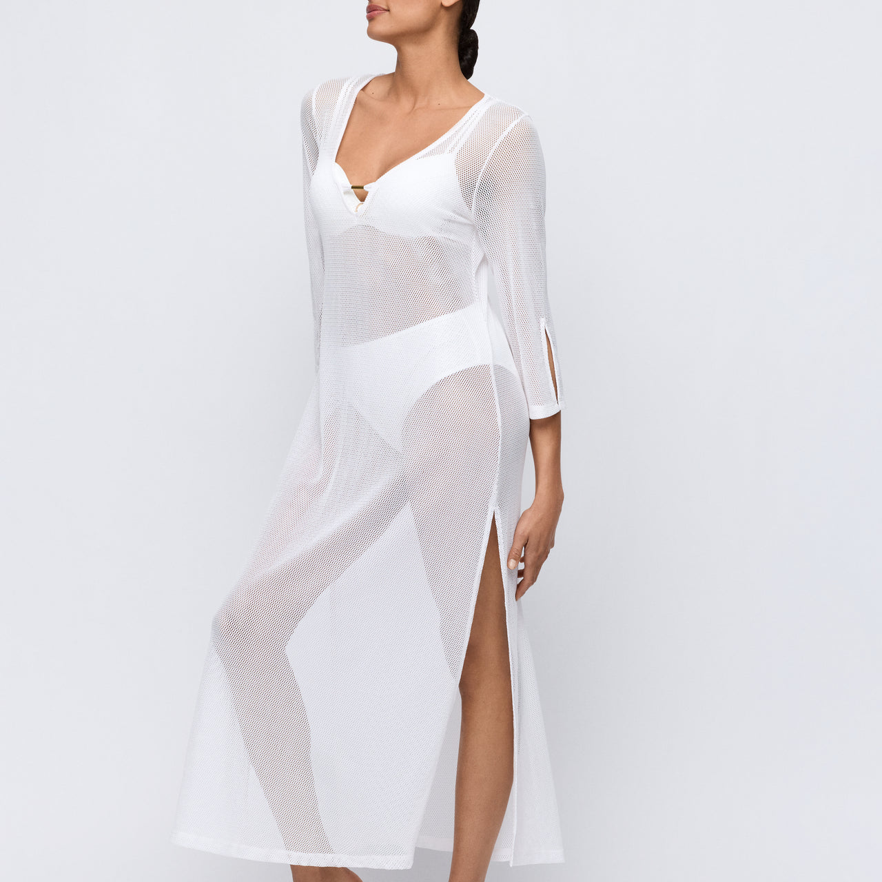 Taleah Elfin White Swimwear Kaftan