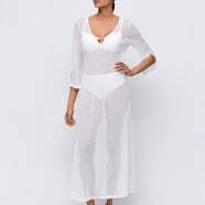 Taleah Elfin White Swimwear Kaftan