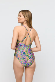 Jolise Tropical Paisley Padded Swimsuit Wireless