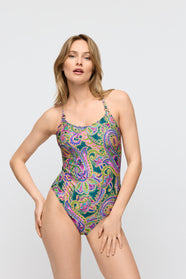 Jolise Tropical Paisley Padded Swimsuit Wireless