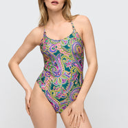 Jolise Tropical Paisley Padded Swimsuit Wireless
