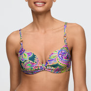 Jolise Tropical Paisley Padded Bikini Top Heartshape