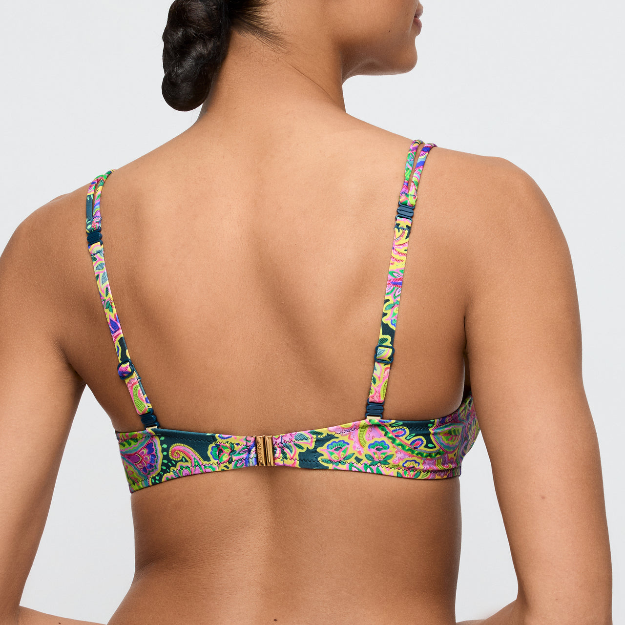 Jolise Tropical Paisley Padded Bikini Top Heartshape