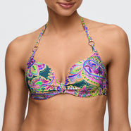 Jolise Tropical Paisley Padded Bikini Top Heartshape