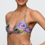 Jolise Tropical Paisley Padded Bikini Top Heartshape
