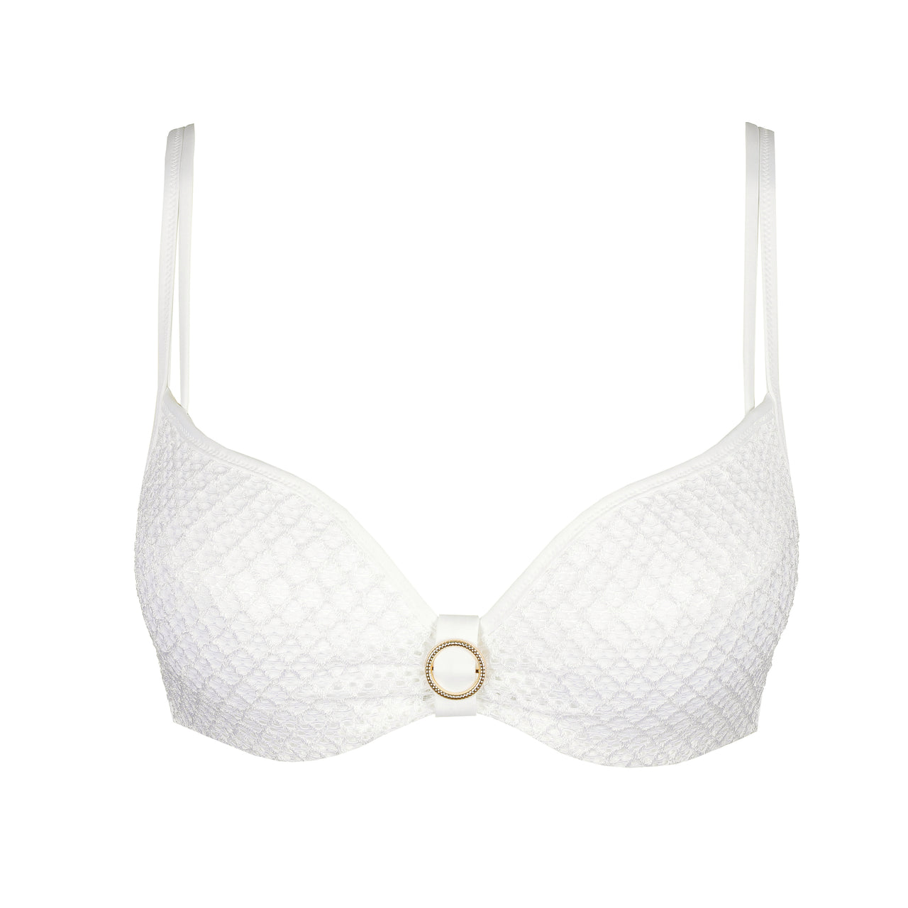Taleah Elfin White Padded Bikini Top Heartshape