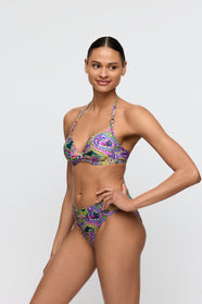 Jolise Tropical Paisley Padded Bikini Top Heartshape