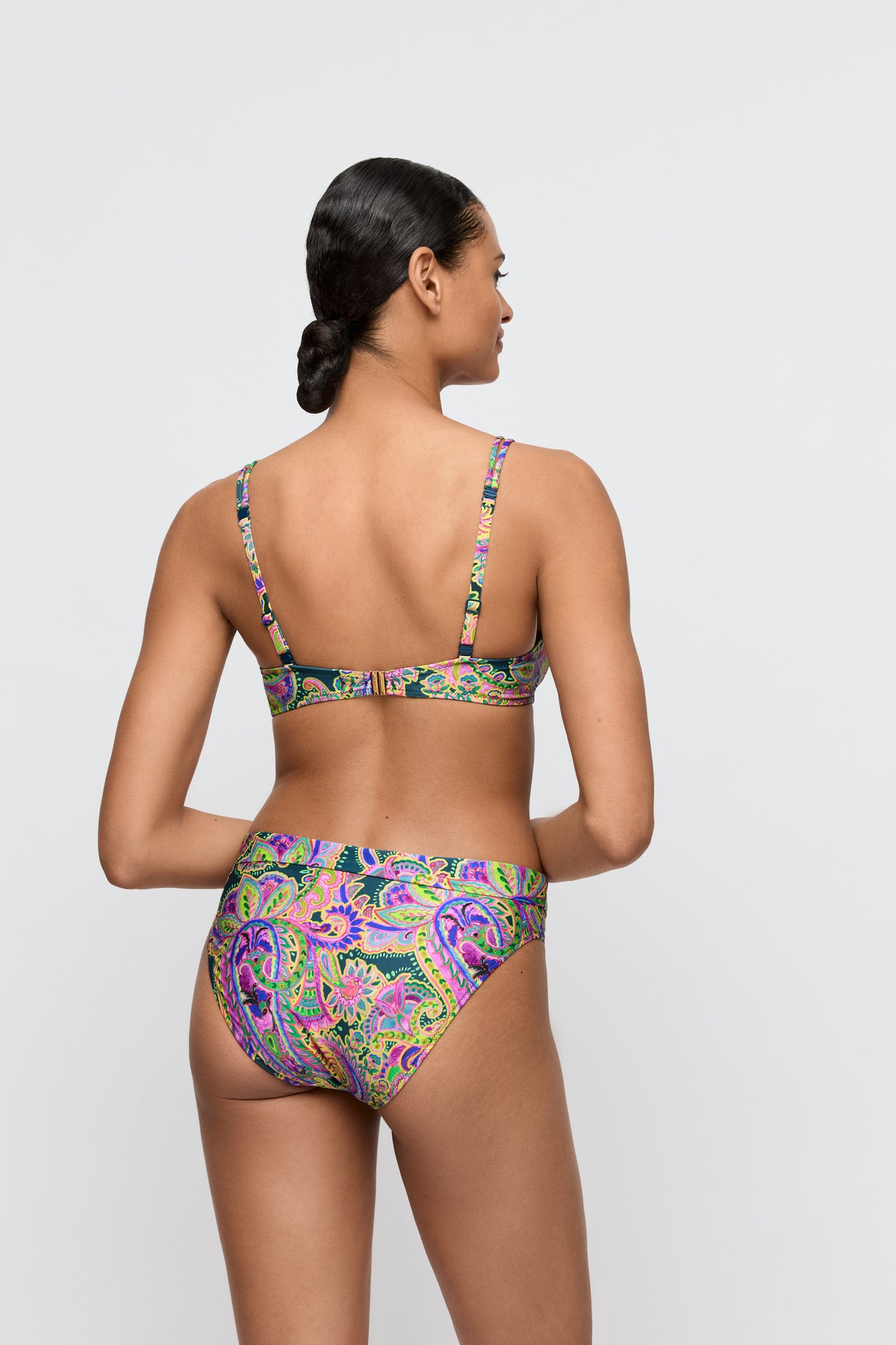 Jolise Tropical Paisley Padded Bikini Top Heartshape