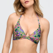 Jolise Tropical Paisley Padded Triangle Bikini Top