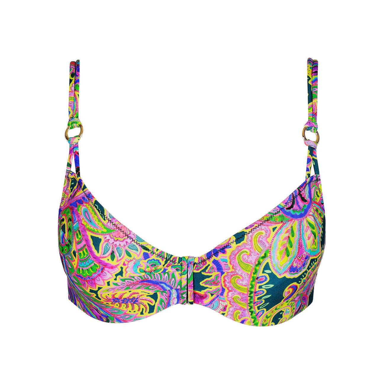 Jolise Tropical Paisley Full Cup Bikini Top