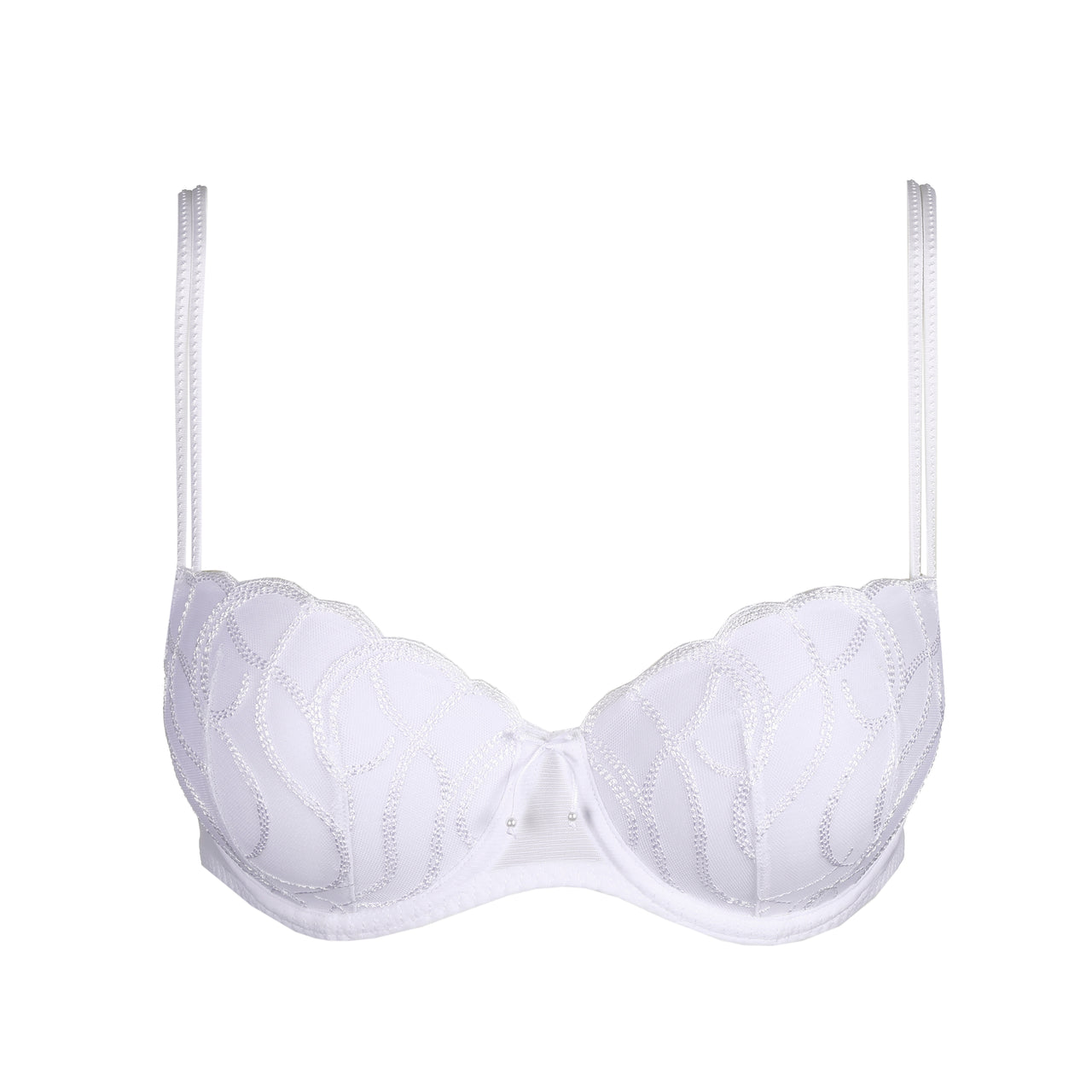 Heleen White Padded Balcony Bra