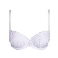 Heleen White Padded Balcony Bra