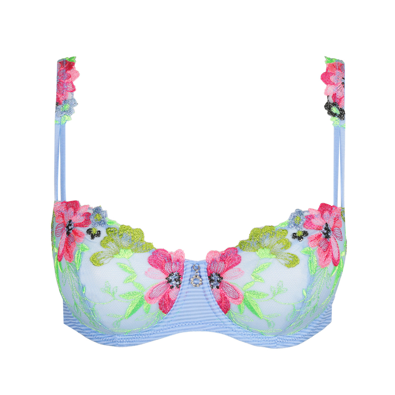 Odilly Santorini Blue Balcony Bra Vertical Seam