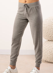 Cozy Heather Grey Banded Joggers