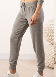 Cozy Heather Grey Banded Joggers