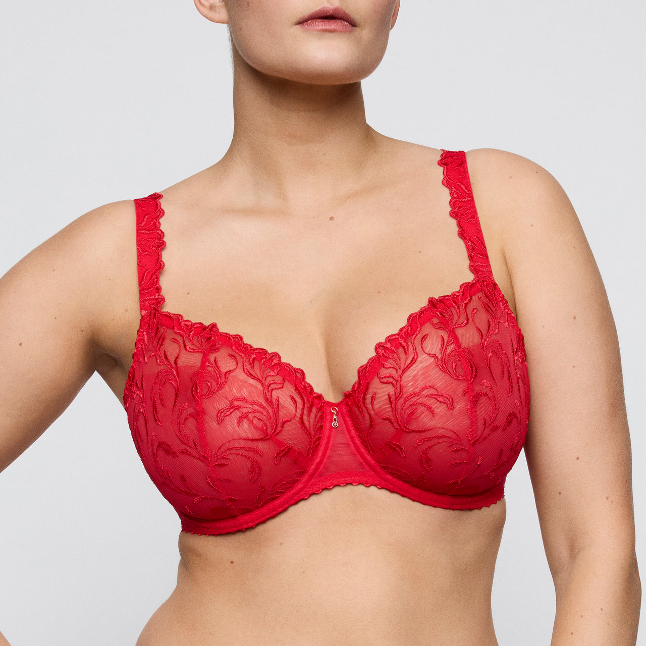 Solisse True Red Balcony Bra Vertical Seam