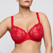 Solisse True Red Balcony Bra Vertical Seam