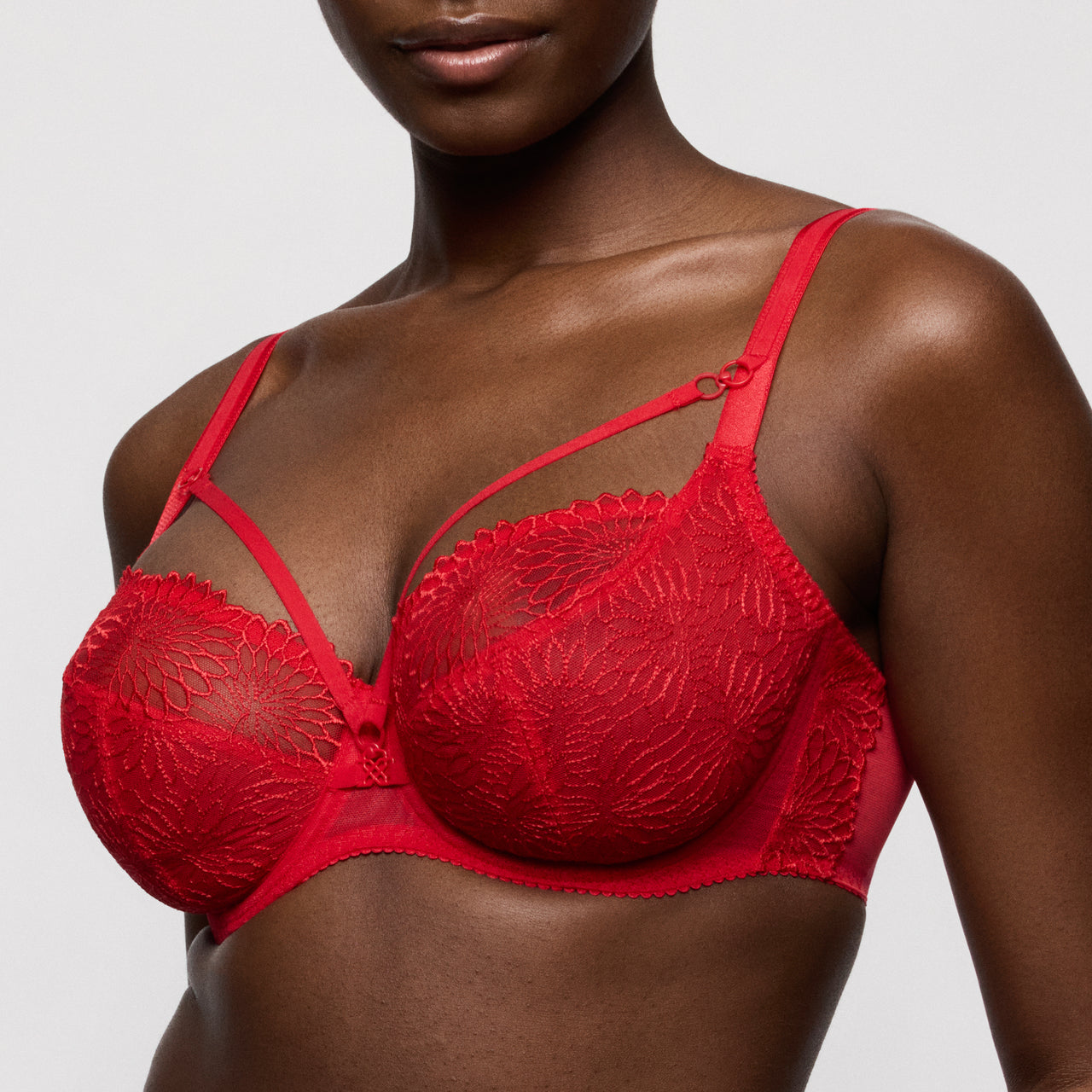 Sophora True Red Balcony Bra Tulip Seam