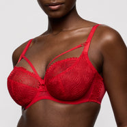 Sophora True Red Balcony Bra Tulip Seam