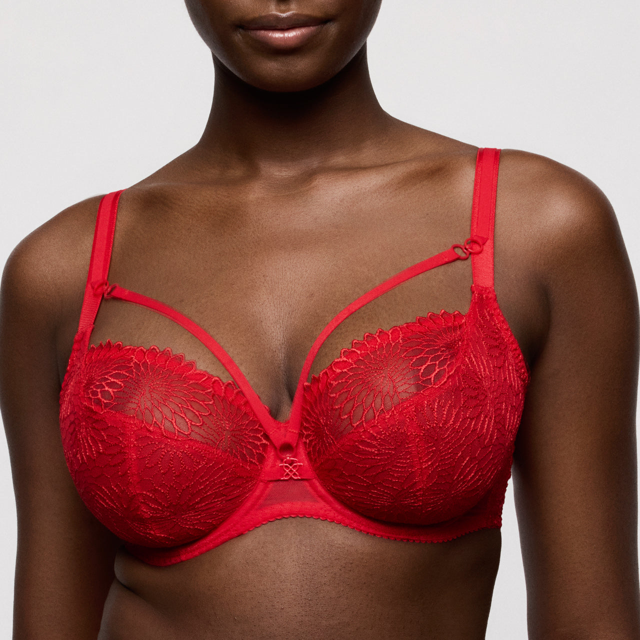 Sophora True Red Balcony Bra Tulip Seam