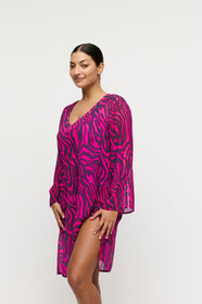 Malabo Hot Pink Zebra Swimwear Kaftan