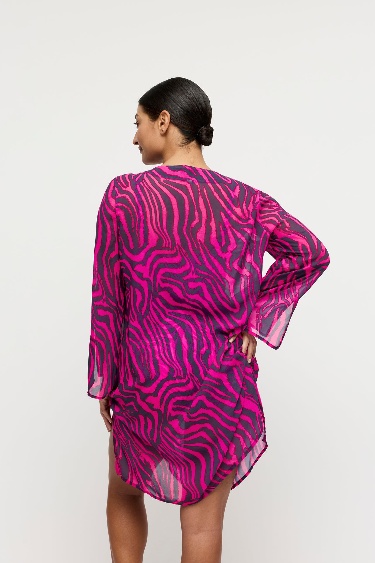Malabo Hot Pink Zebra Swimwear Kaftan