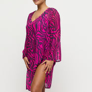 Malabo Hot Pink Zebra Swimwear Kaftan
