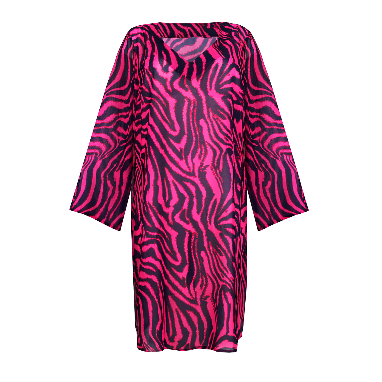 Malabo Hot Pink Zebra Swimwear Kaftan