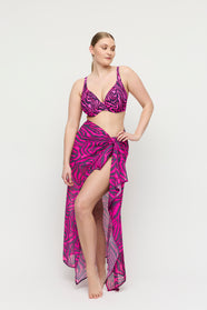 Malabo Hot Pink Zebra Swimwear Pareo