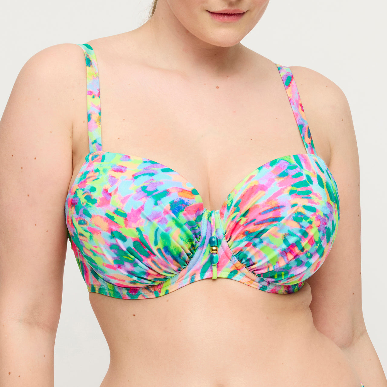 Douala Impressionist Summer Padded Balcony Bikini Top