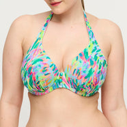 Douala Impressionist Summer Half Padded Plunge Bikini Top