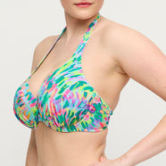 Douala Impressionist Summer Half Padded Plunge Bikini Top