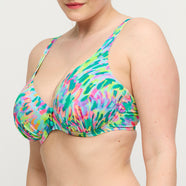Douala Impressionist Summer Half Padded Plunge Bikini Top