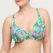Douala Impressionist Summer Half Padded Plunge Bikini Top