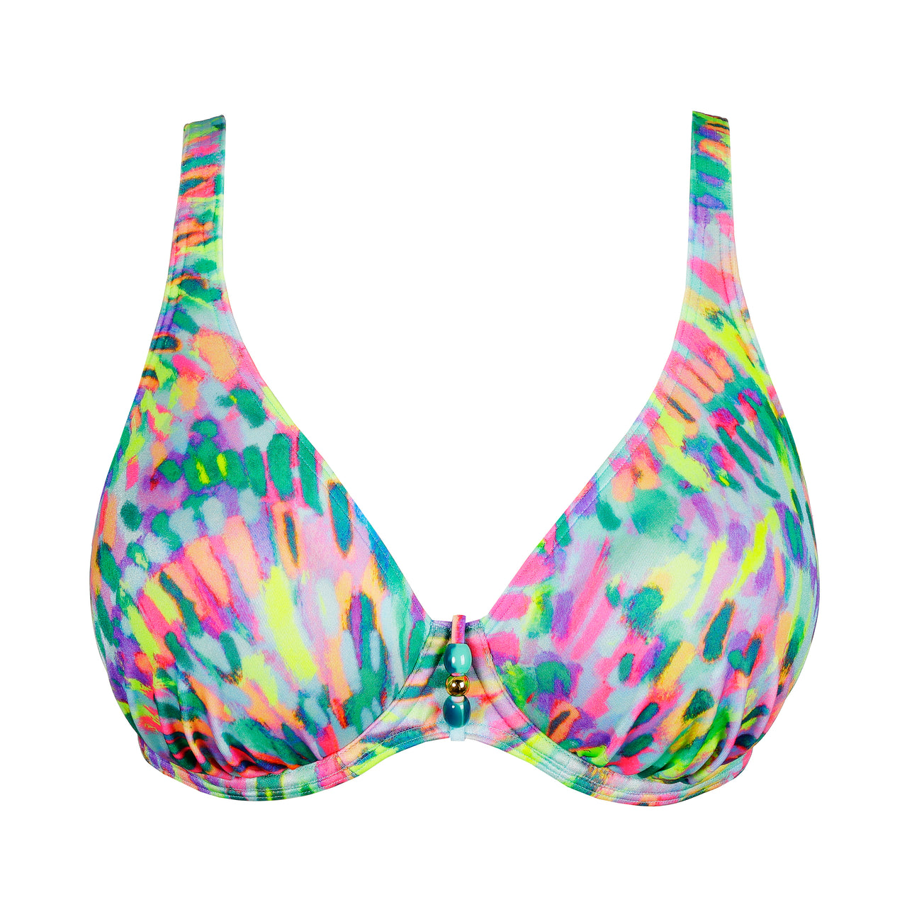 Douala Impressionist Summer Half Padded Plunge Bikini Top