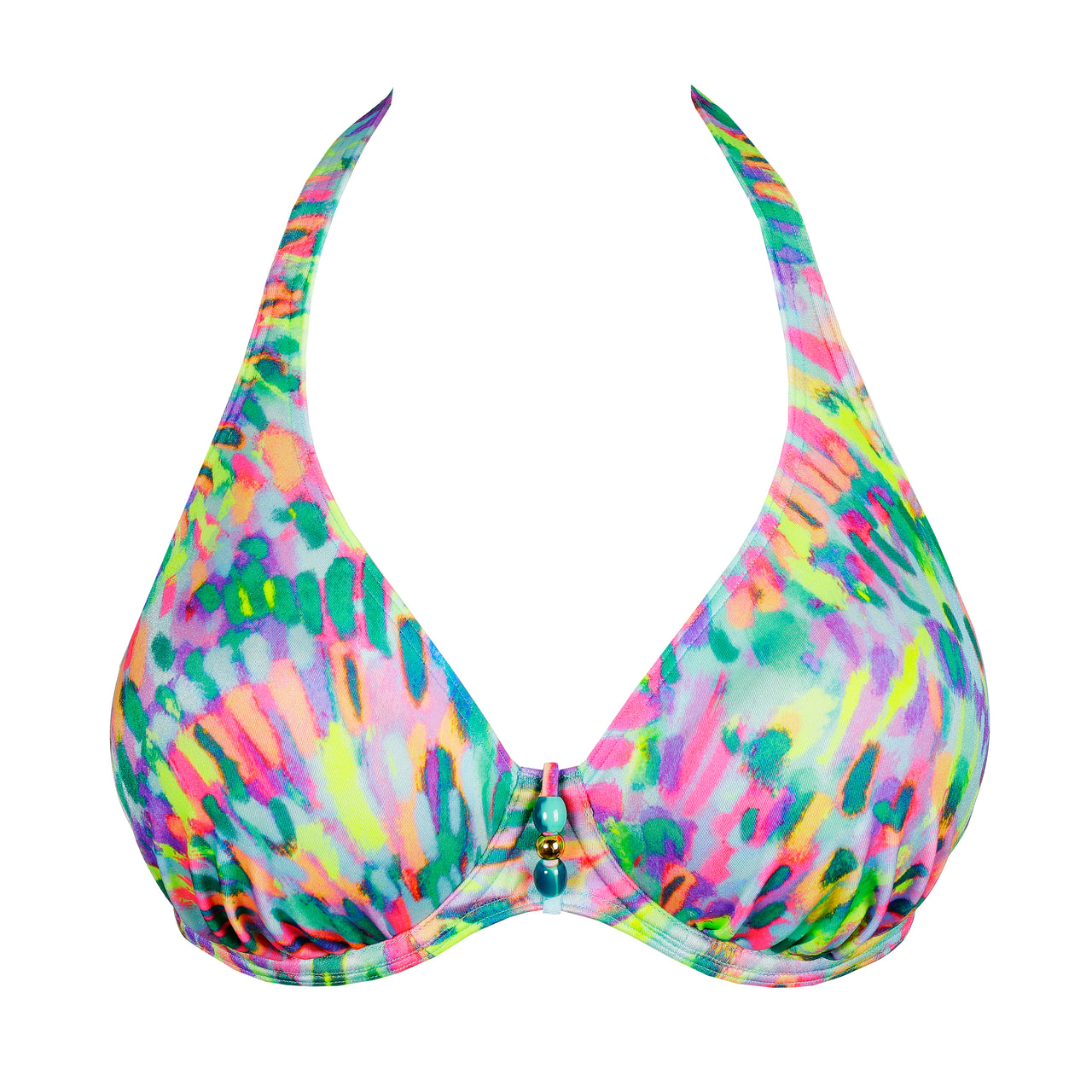 Douala Impressionist Summer Half Padded Plunge Bikini Top